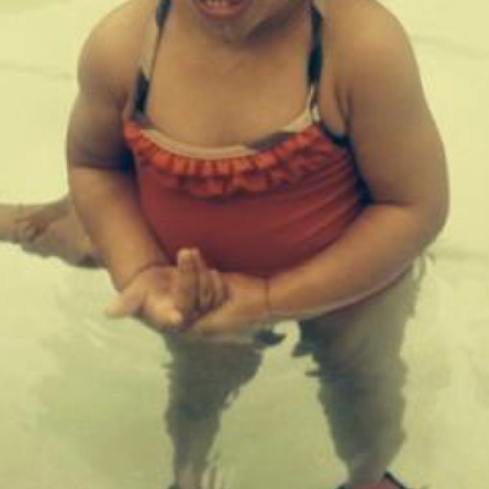 Pink girl swimming suit